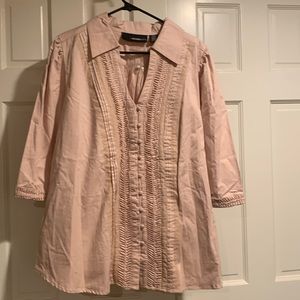 Beautiful and Unique Button Down Women’s Plus Size Top in Dusty Mauve